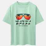 Sunglasses Palm Tree Print Drop Shoulder Oversize T-Shirt