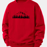 Mountain Nature Print Relax Fit Sweatshirt
