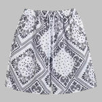 Men's Retro Paisley Print Casual Short Sleeve Shirt Shorts Set