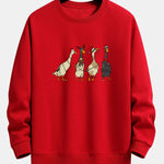 Christmas Lights Duck Print Relax Fit Sweatshirt