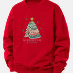 Christmas Tree Slogan Print Relax Fit Sweatshirt