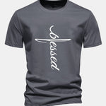 Regular Fit Blessed Print Cotton T-Shirt