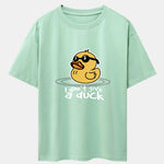 Yellow Duck With Sunglasses Print Drop Shoulder Oversize T-Shirt