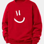 Smiley Face Print Relax Fit Sweatshirt