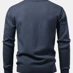 Heavyweight Geometric Jacquard V Neck Sweater