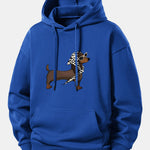 Headscarf Dachshund Print Relax Fit Hoodie
