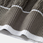 Wave Jacquard Zip Up Knitted Polo Shirt