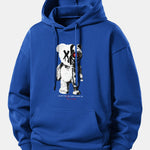 Robot Bear Print Relax Fit Hoodie