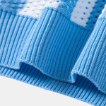 Stripe Johnny Collar Open Knit Polo & Straight Leg Linen Pants