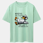 Sunglasses Goose Print Drop Shoulder Oversize T-Shirt