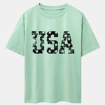 USA Print Drop Shoulder Oversize T-Shirt