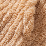 Teddy Fleece Stripe Kangaroo Pocket Hoodie