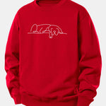 Sleeping Dog Line Print Relax Fit Sweatshirt
