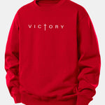 Victory Slogan Print Relax Fit Sweatshirt