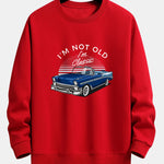 Car Slogan Print Relax Fit Sweatshirt