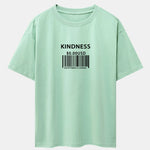 Kindness Barcode Print Drop Shoulder Oversize T-Shirt