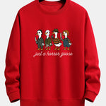 Halloween Horror Goose Print Relax Fit Sweatshirt