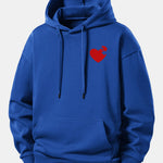 Heart Puzzle Print Relax Fit Hoodie