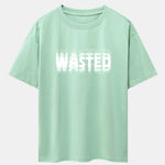 Wasted Print Drop Shoulder Oversize T-Shirt