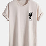 Regular Fit Crown King Print Cotton T-Shirt