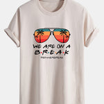 Regular Fit Sunglasses Palm Tree Print Cotton T-Shirt