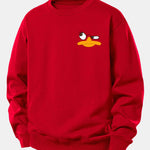Emoji Duck Print Relax Fit Sweatshirt