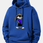 Sunglasses Rabbit Print Relax Fit Hoodie