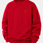 Heart Puzzle Print Relax Fit Sweatshirt