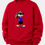 Sunglasses Rabbit Print Relax Fit Sweatshirt