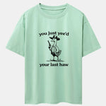 Cowboy Goose Print Drop Shoulder Oversize T-Shirt