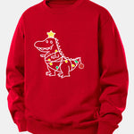 Christmas Dinosaur Print Relax Fit Sweatshirt