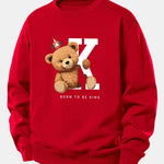 Crown King Bear Print Relax Fit Sweatshirt