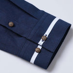 Long Sleeve Contrast Stand Collar Oxford Shirt