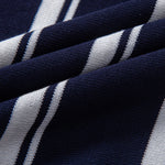 Striped Zip Up Knit Polo