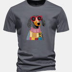 Regular Fit Sweater Dog Print Cotton T-Shirt