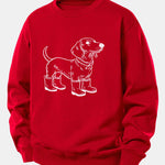 Dog In Boots Print Relax Fit Sweatshirt