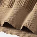 Textured Johnny Collar Crocheted Knit Polo