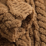 Geometric Jacquard Teddy Half-Zip Hoodie