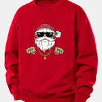 Hip Hop Santa Claus Print Relax Fit Sweatshirt