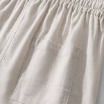 Linen Cotton Blend Drawstring Shorts