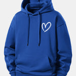 Heart Print Relax Fit Hoodie