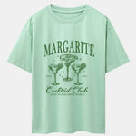 Cocktail Club Print Drop Shoulder Oversize T-Shirt
