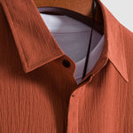 Men's Cotton Linen Lapel Short Sleeve Shirt