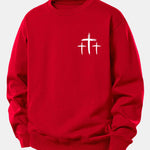 Faith Over Fear Cross Print Relax Fit Sweatshirt