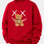 Smiley Face Teddy Bear Print Relax Fit Sweatshirt
