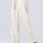 Single Pleat Drawstring Straight Leg Pants
