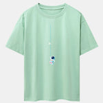 Astronaut On A Rope Print Drop Shoulder Oversize T-Shirt