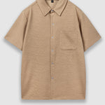 Men's Textured Resort Style Casual Button-Down Shirt  Shorts Set