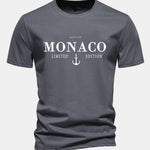 Regular Fit Monaco Slogan Cotton T-Shirt
