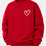 Heart Print Relax Fit Sweatshirt